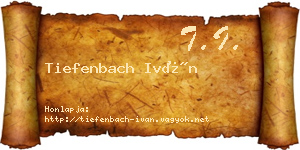 Tiefenbach Iván névjegykártya